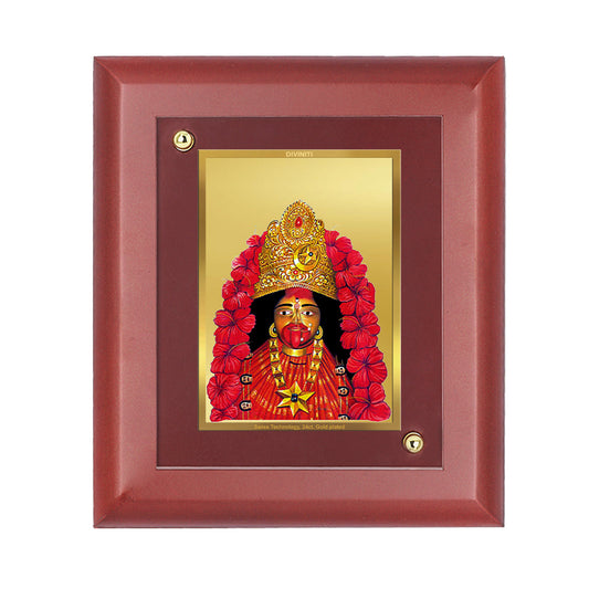 DIVINITI Maa Tara Gold Plated Wall Photo Frame, Table Decor| MDF 2 Wooden Wall Photo Frame and 24K Gold Plated Foil| Religious Photo Frame Idol For Pooja, Gifts Items (20.0CMX16.0CM)