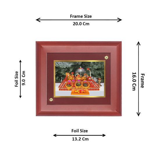 DIVINITI Mata Ka Darbar Gold Plated Wall Photo Frame, Table Decor| MDF 2 Wooden Wall Photo Frame and 24K Gold Plated Foil| Religious Photo Frame Idol For Pooja, Gifts Items (20.0CMX16.0CM)