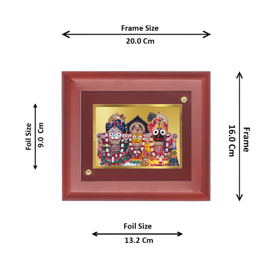 DIVINITI Jagannath Gold Plated Wall Photo Frame, Table Decor| MDF 2 Wooden Wall Photo Frame and 24K Gold Plated Foil| Religious Photo Frame, Gifts Items (20.0CMX16.0CM)