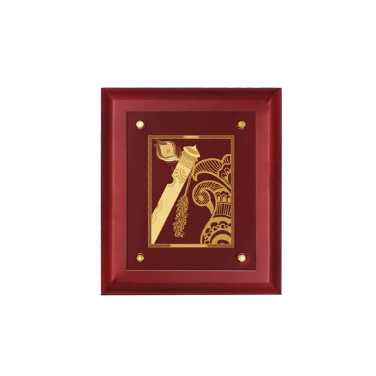 Diviniti 24K Gold Plated FLUTE Wall Hanging for Home| MDF Size 2 Photo Frame For Wall Decoration| Wall Hanging Photo Frame For Home Decor, Living Room, Hall, Guest Room