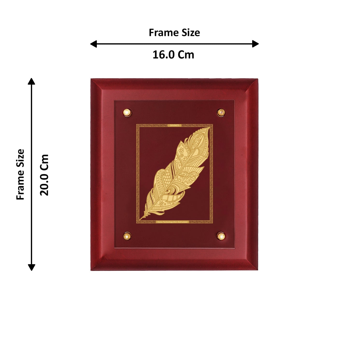 Diviniti 24K Gold Plated FEATHER Wall Hanging for Home| MDF Size 2 Photo Frame For Wall Decoration| Wall Hanging Photo Frame For Home Decor, Living Room, Hall, Guest Room