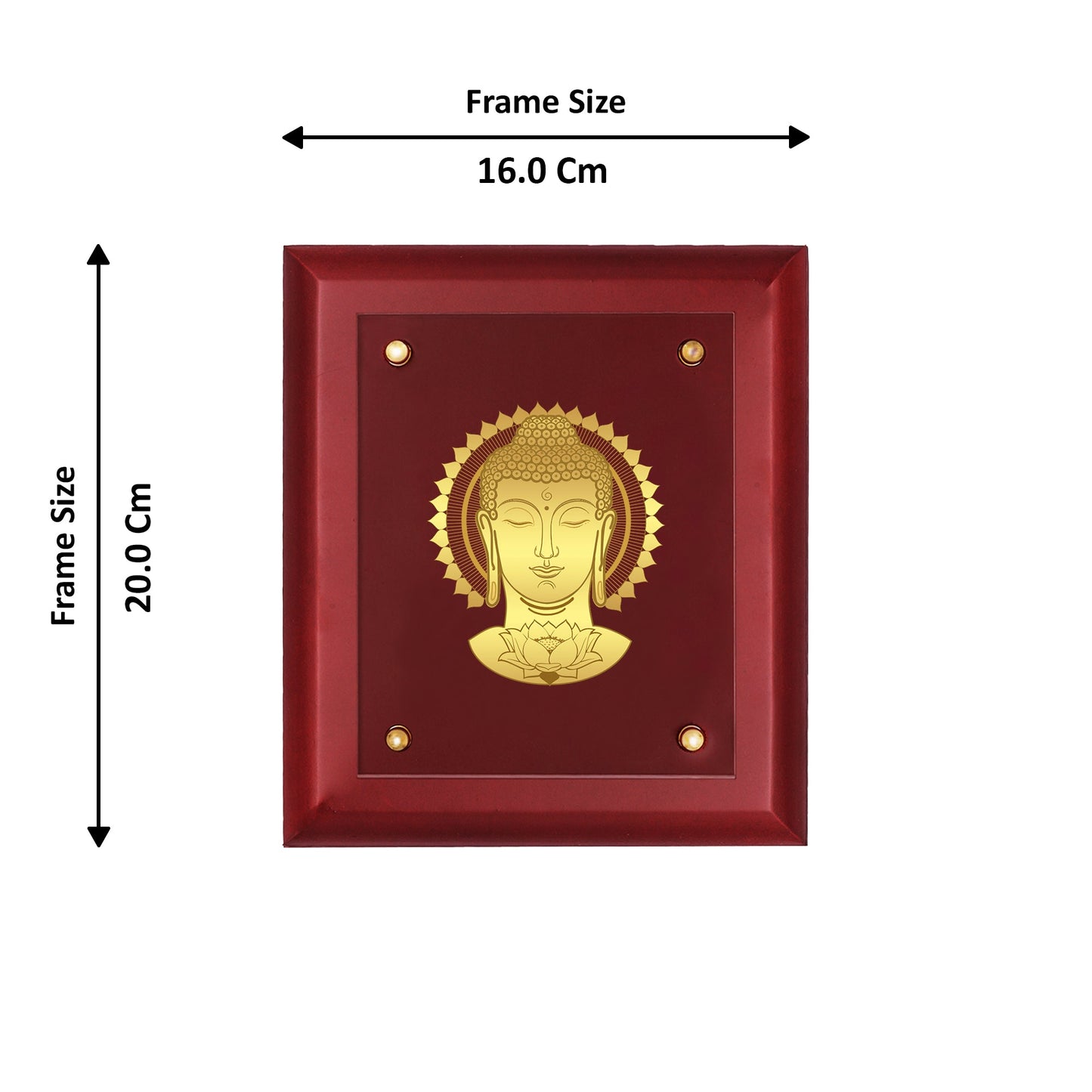 Diviniti 24K Gold Plated BUDDHA WITH LEAF Wall Hanging for Home| MDF Size 2 Photo Frame For Wall Decoration| Wall Hanging Photo Frame For Home Decor, Living Room, Hall, Guest Room