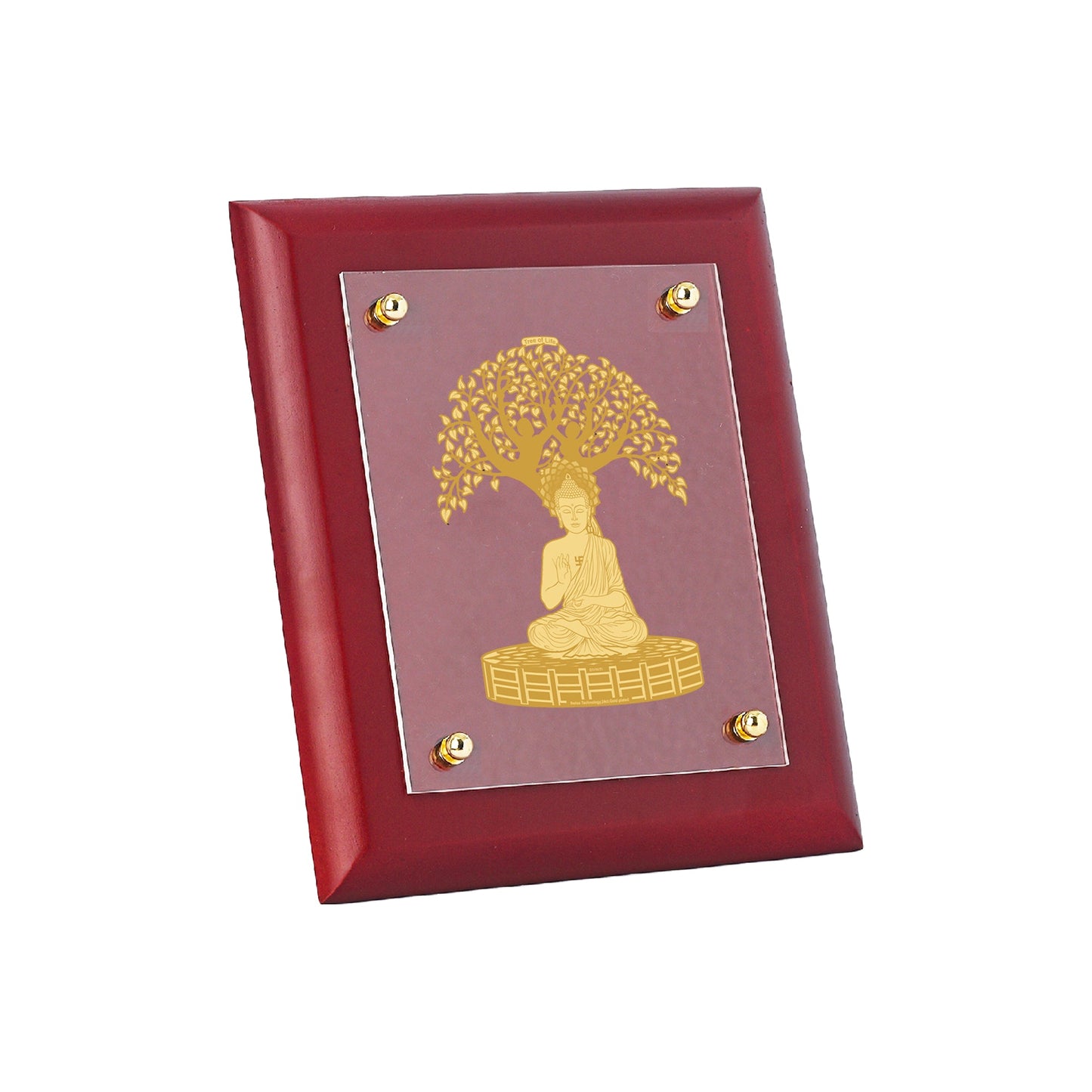 Diviniti 24K Gold Plated BUDDHA WITH TREE Wall Hanging for Home| MDF Size 2 Photo Frame For Wall Decoration| Wall Hanging Photo Frame For Home Decor, Living Room, Hall, Guest Room