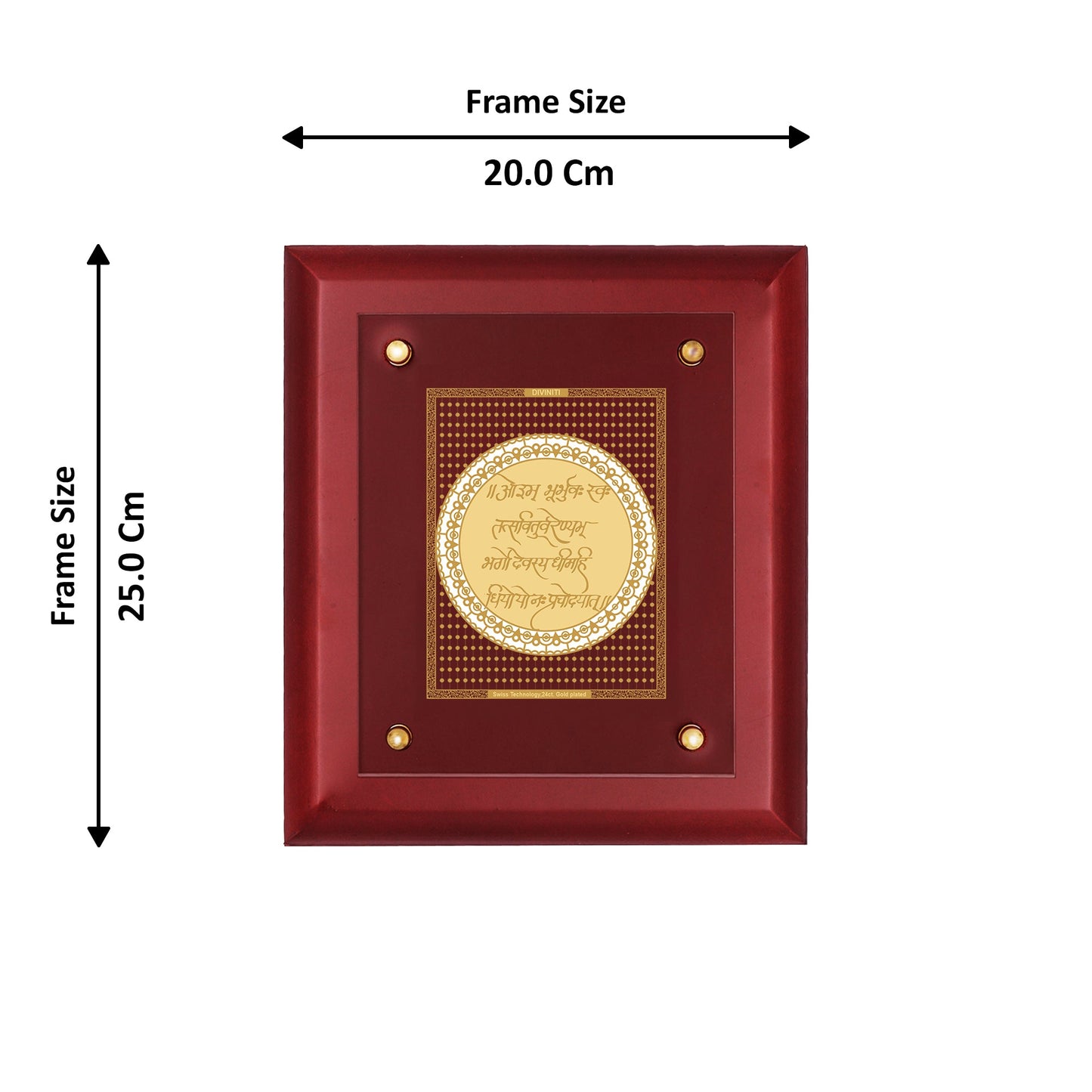 Diviniti 24K Gold Plated GAYATRI MANTRA-2 Wall Hanging for Home| MDF Size 2.5 Photo Frame For Wall Decoration| Wall Hanging Photo Frame For Home Decor, Living Room, Hall, Guest Room