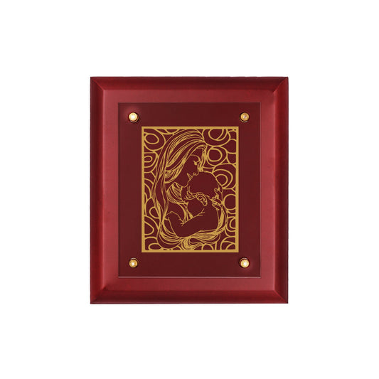 Diviniti 24K Gold Plated MOTHER WITH CHILD Wall Hanging for Home| MDF Size 2.5 Photo Frame For Wall Decoration| Wall Hanging Photo Frame For Home Decor, Living Room, Hall, Guest Room