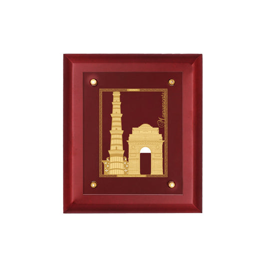 Diviniti 24K Gold Plated MONUMENTS Wall Hanging for Home| MDF Size 2.5 Photo Frame For Wall Decoration| Wall Hanging Photo Frame For Home Decor, Living Room, Hall, Guest Room