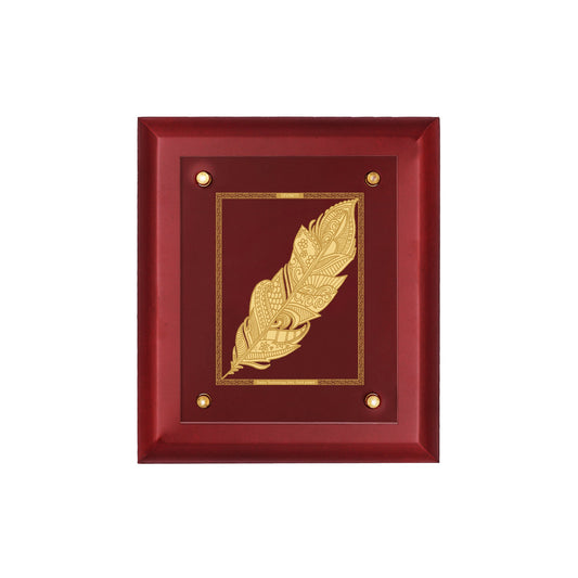 Diviniti 24K Gold Plated FEATHER  Wall Hanging for Home| MDF Size 2.5 Photo Frame For Wall Decoration| Wall Hanging Photo Frame For Home Decor, Living Room, Hall, Guest Room