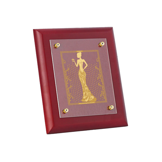 Diviniti 24K Gold Plated LADY FASHION Wall Hanging for Home| MDF Size 2.5 Photo Frame For Wall Decoration| Wall Hanging Photo Frame For Home Decor, Living Room, Hall, Guest Room