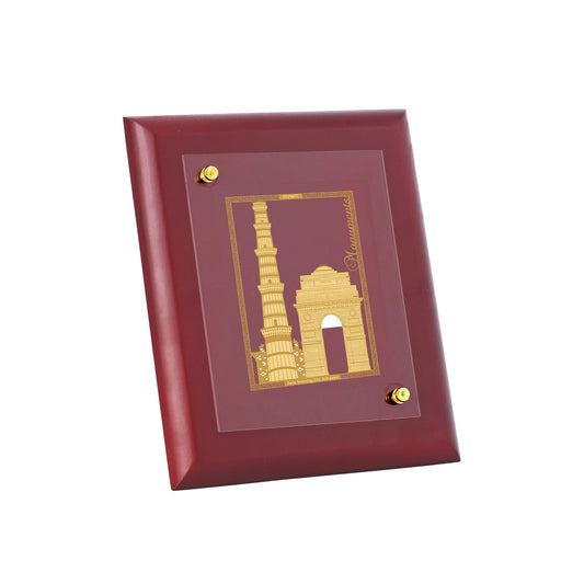 Diviniti 24K Gold Plated MONUMENTS Wall Hanging for Home| MDF Size 1 Photo Frame For Wall Decoration| Wall Hanging Photo Frame For Home Decor, Living Room, Hall, Guest Room (16 × 13 cm)