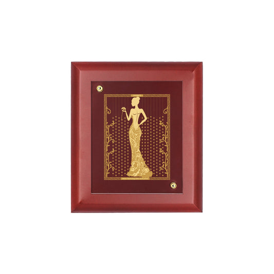 Diviniti 24K Gold Plated LADY FASHION Wall Hanging for Home| MDF Size 1 Photo Frame For Wall Decoration| Wall Hanging Photo Frame For Home Decor, Living Room, Hall, Guest Room (16 × 13 cm)