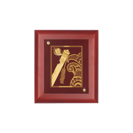 Diviniti 24K Gold Plated FLUTE Wall Hanging for Home| MDF Size 1 Photo Frame For Wall Decoration| Wall Hanging Photo Frame For Home Decor, Living Room, Hall, Guest Room (16 × 13 cm)