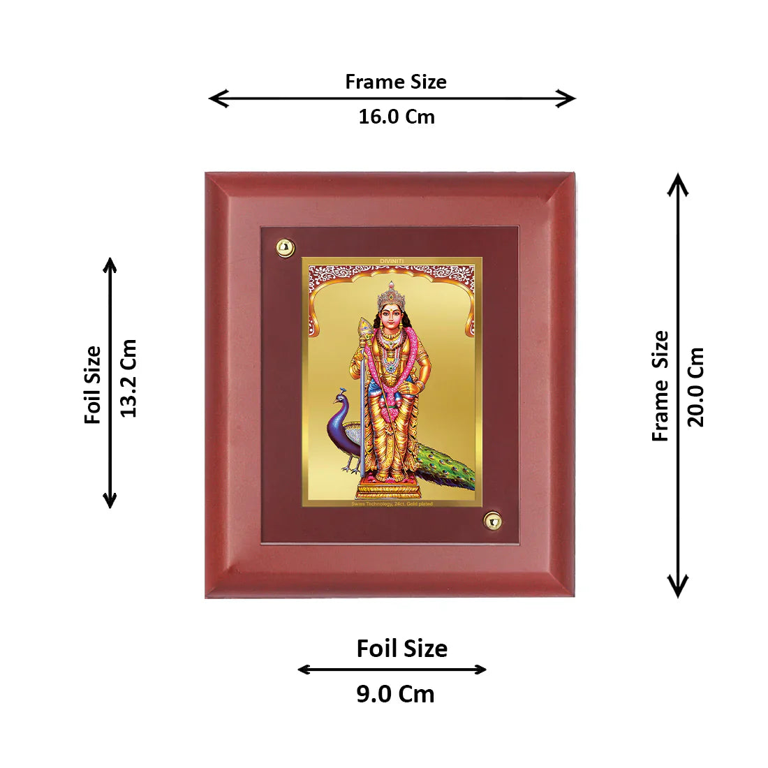 Diviniti 24K Gold Plated MDF Photo Frame For Home Decor, Table Tops, Puja Room, Gift