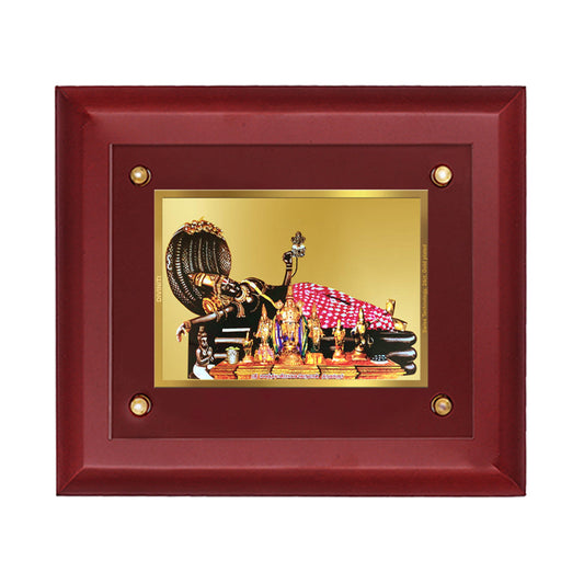 DIVINITI Vishnu-3 Gold-Plated Wall Photo Frame| MDF 2.5 Wooden Wall Frame with 24K Gold-Plated Foil| Religious Photo Frame Idol For Prayer, Gifts Items (25CMX20CM)