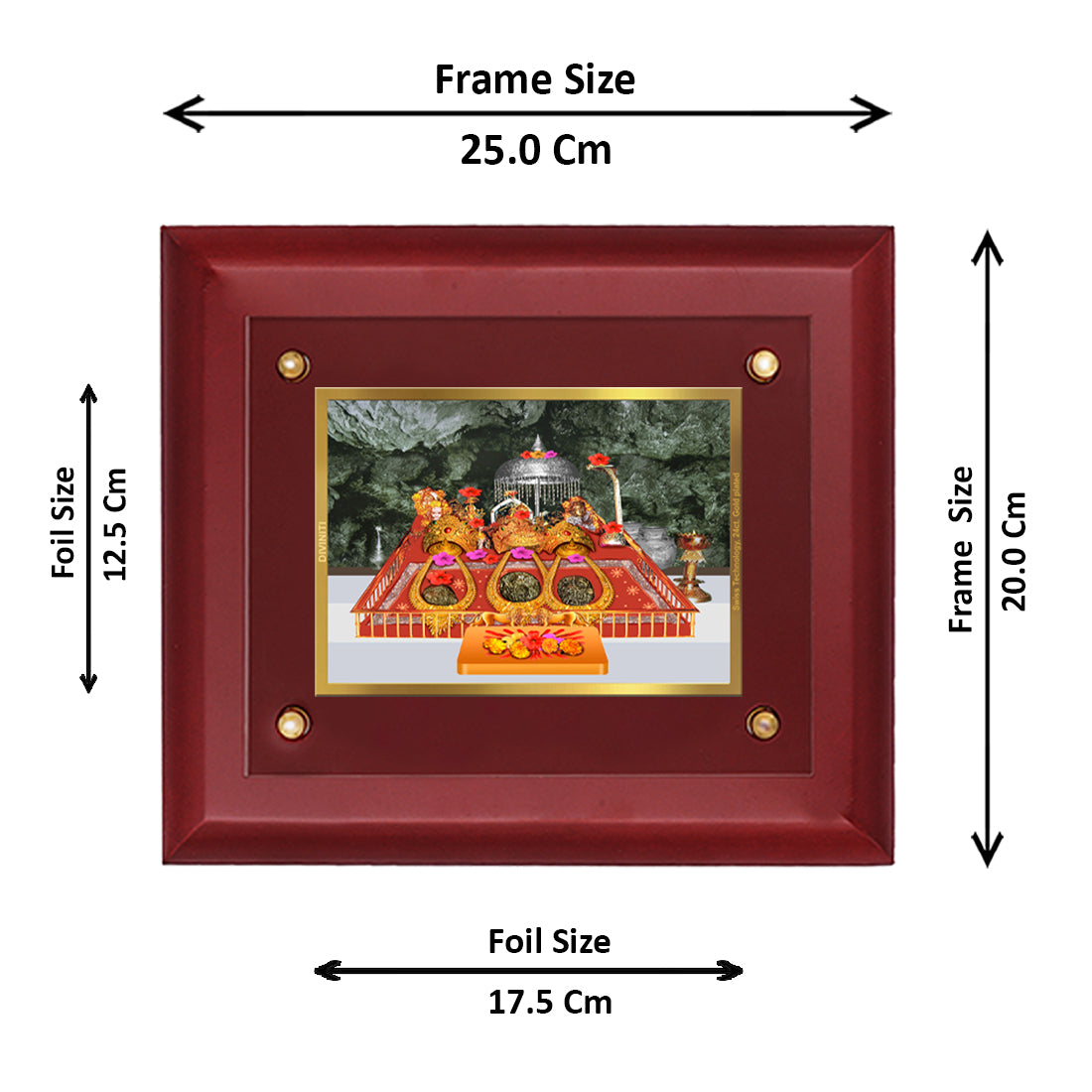 DIVINITI Mata Ka Darbar-2 Gold-Plated Wall Photo Frame| MDF 2.5 Wooden Wall Frame with 24K Gold-Plated Foil| Religious Photo Frame Idol For Prayer, Gifts Items (25CMX20CM)