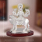 Diviniti 999 Silver Plated Durga Maa Idol for Home Decor Showpiece (10 X 9 CM)