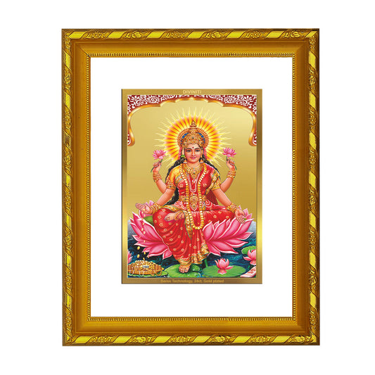 DIVINITI 24K Gold Plated Lakshmi Photo Frame For Home Wall Decor, Diwali Gift, Wealth (21.5 X 17.5 CM)