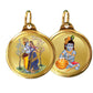 Diviniti 24K Double sided Gold Plated Pendant  RADHA KRISHNA & BALGOPAL|28 MM Flip Coin (1 PCS)