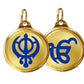 Diviniti 24K Double sided Gold Plated Pendant KHANDA SAHIB & EK ONKAR|28 MM Flip Coin (1 PCS)