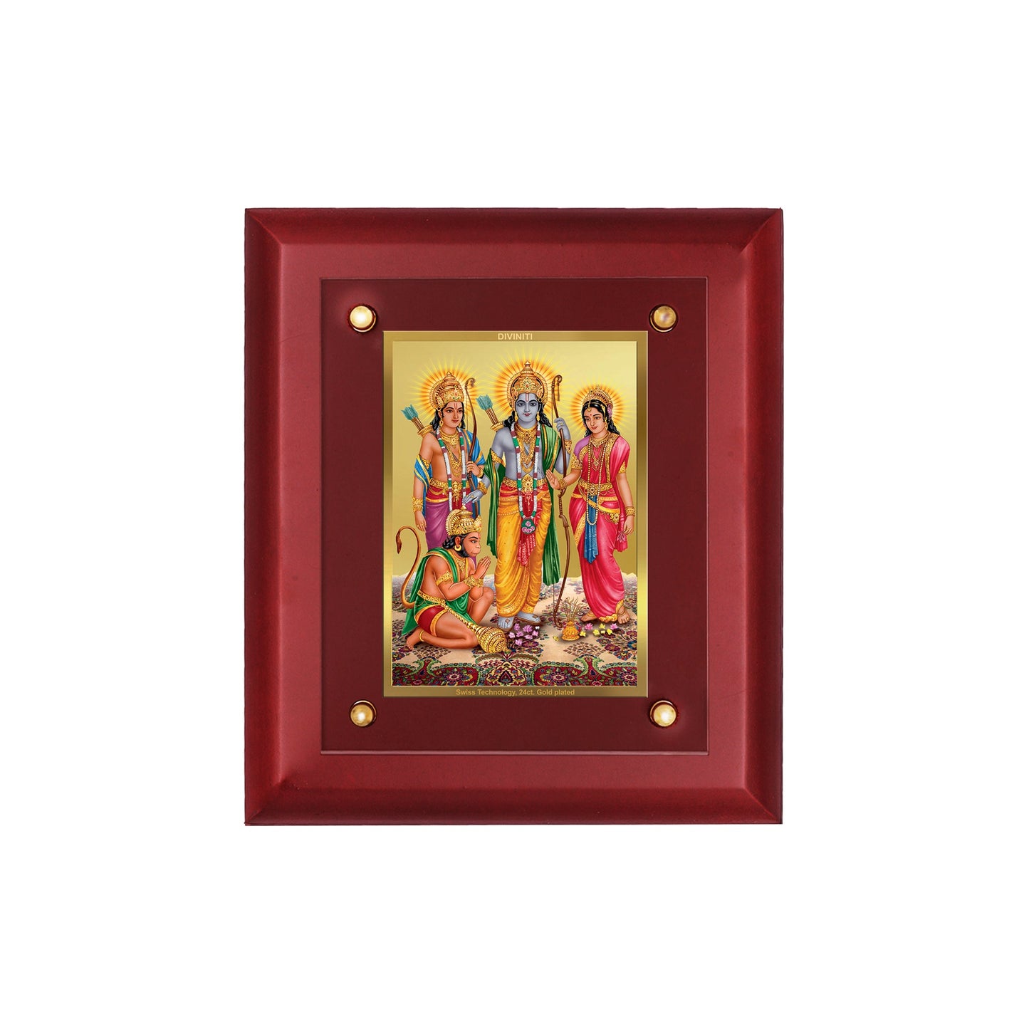 Diviniti 24K Gold Plated Ram Darbar Photo Frame For Home Decor, Wall Hanging Decor, Table Decor, Worship & Luxury Gift (20 CM X 25 CM)