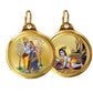 Diviniti 24K Double sided Gold Plated Pendant  RADHA KRISHNA & LADDU GOPAL|22 MM Flip Coin (1 PCS)