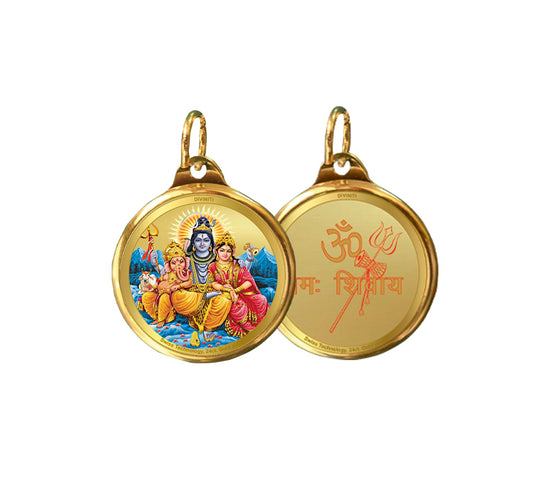 Diviniti 24K Double sided Gold Plated Pendant SHIVA & OM|28 MM Flip Coin (1 PCS)