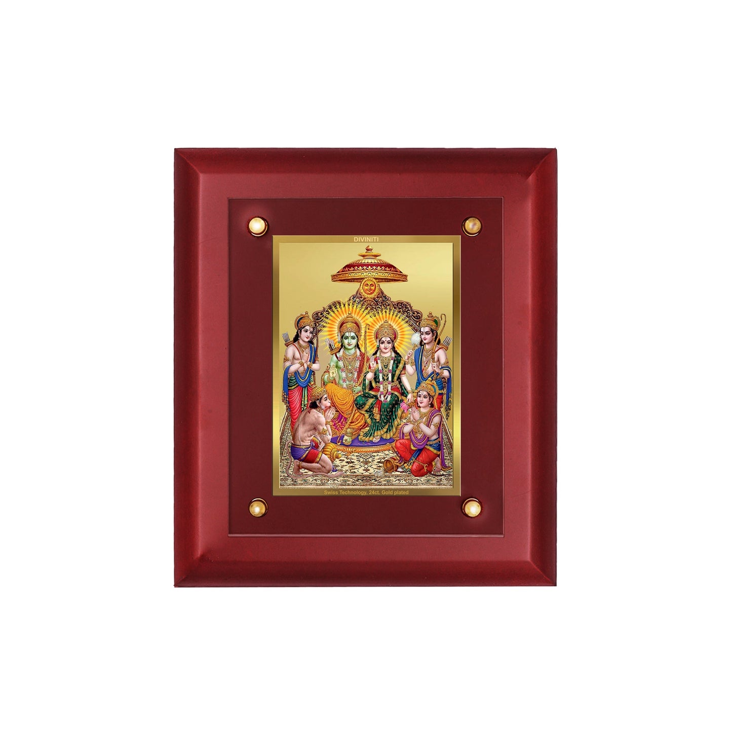 Diviniti 24K Gold Plated Ram Darbar Photo Frame For Home Decor, Table Decor, Wall Hanging Decor, Worship & Luxury Gift (20 CM X 25 CM)