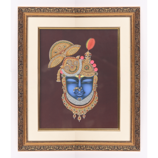 Handmade Shrinathji Painting| Wall Decoration Painting with Divine Illustration| Stunning & Durable Wall Art| A Perfect Gift Option For Special Occasions|