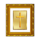 DIVINITI 24K Gold Plated Holy Cross Photo Frame For Home Decor Showpiece, TableTop (15.0 X 13.0 CM)