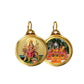 Diviniti 24K Double sided Gold Plated Pendant Durga & Mata Ka Darbar |22 MM Flip Coin (1 PCS)