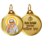 Diviniti 24K Double sided Gold Plated Pendant  SAI BABA & OM|22 MM Flip Coin (1 PCS)