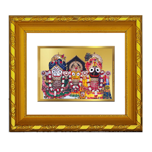 DIVINITI 24K Gold Plated Jagannath Ji Religious Photo Frame For Home Wall Decor, Puja (15.0 X 13.0 CM)