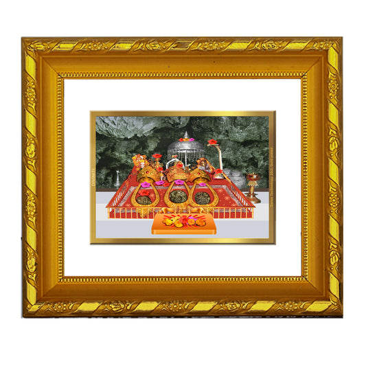 DIVINITI 24K Gold Plated Mata Ka Darbar Wall Photo Frame For Home Decor, Navratri Gift (15.0 X 13.0 CM)