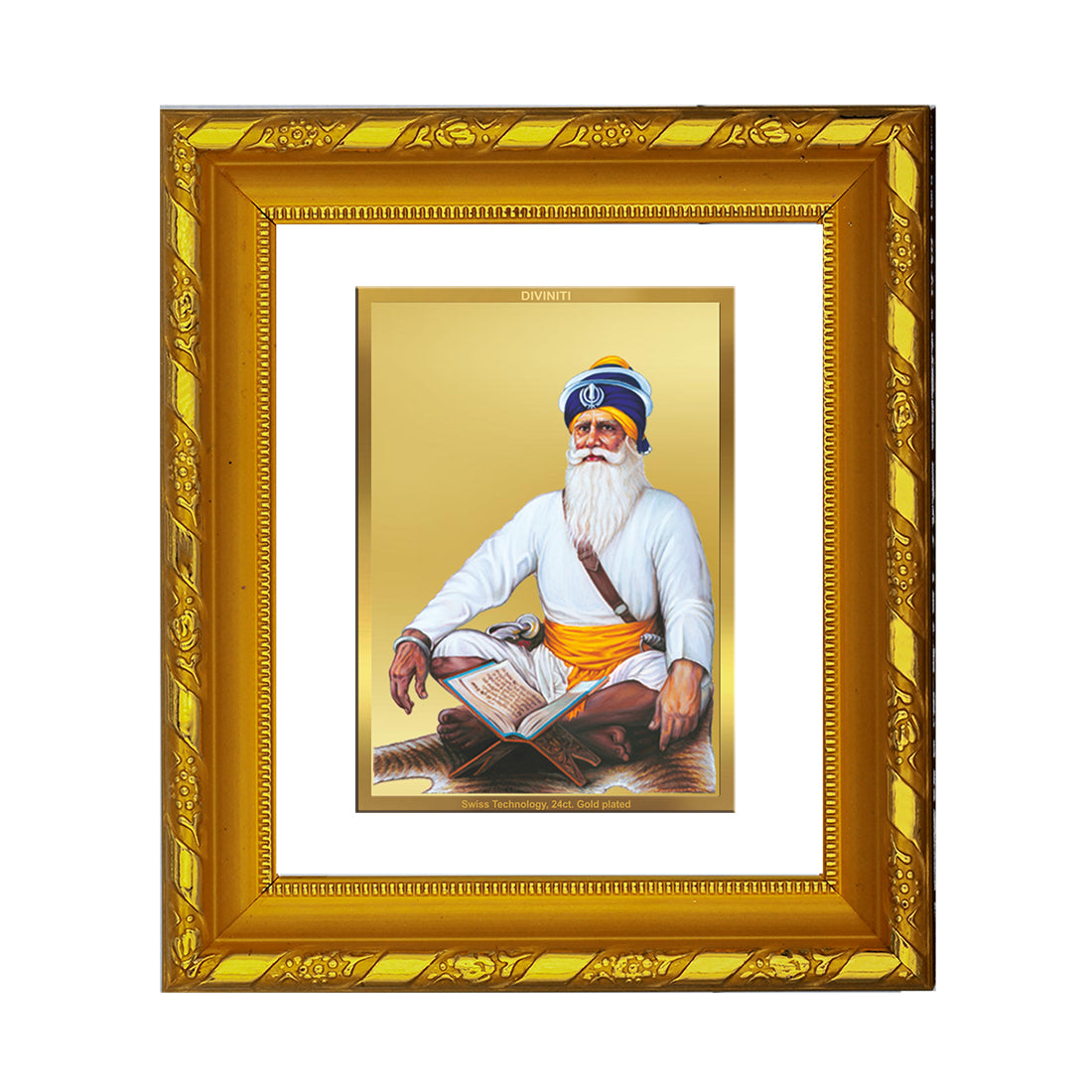 24K Gold Plated Baba Deep Singh Ji Photo Frame