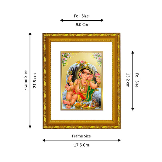 24K Gold Plated Bal Ganesha Photo Frame