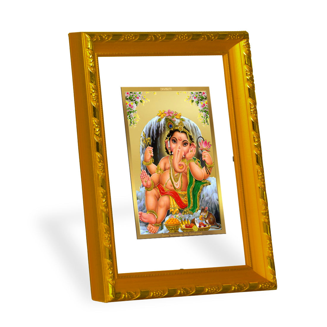 24K Gold Plated Bal Ganesha Photo Frame