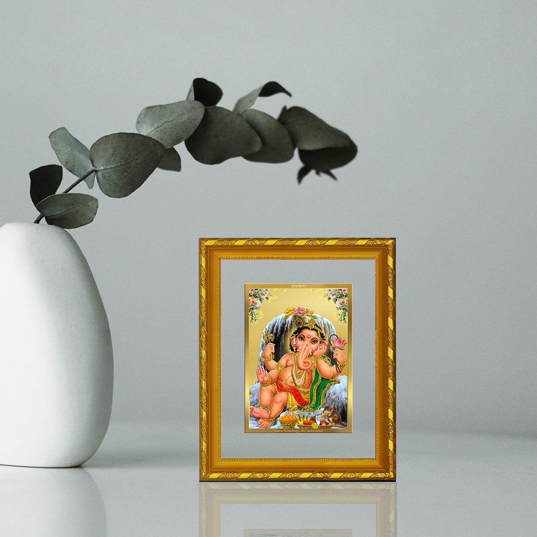 24K Gold Plated Bal Ganesha Photo Frame