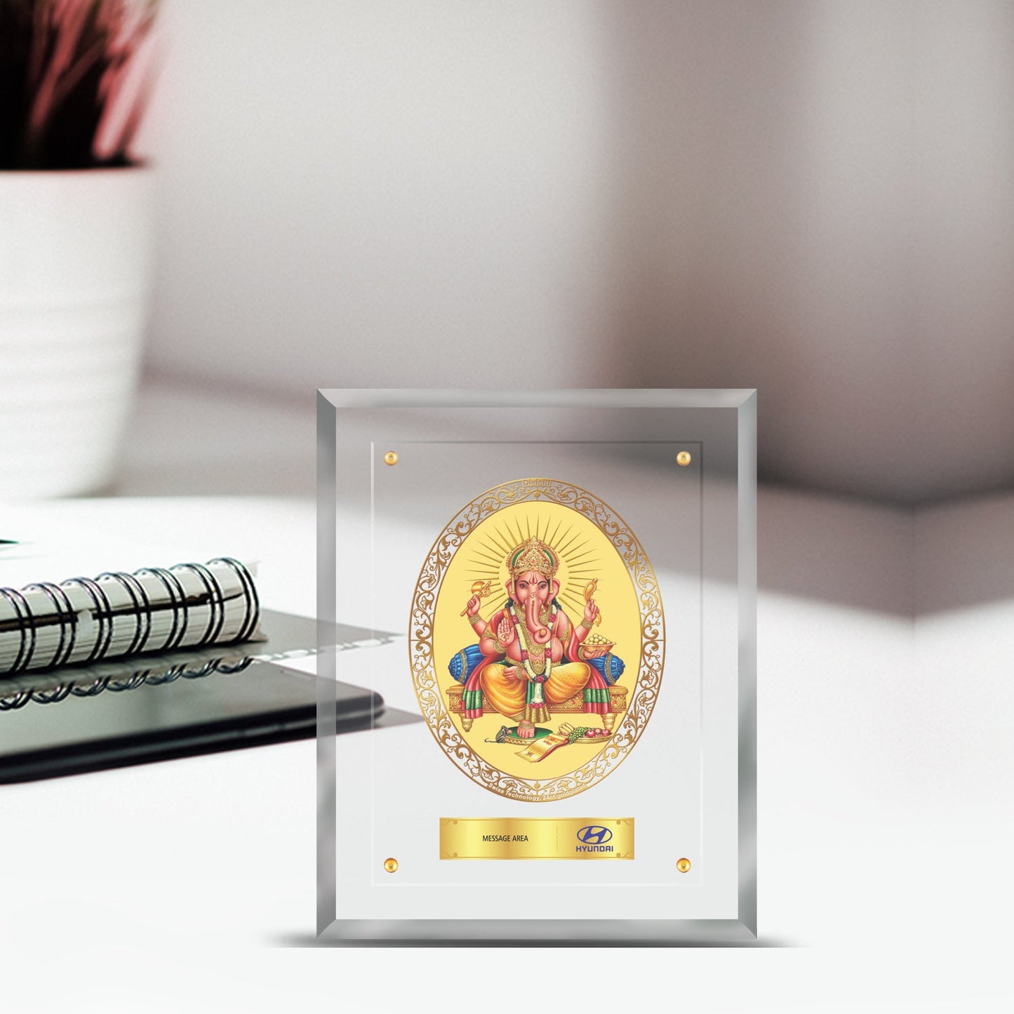 24K Gold Plated Ganesha Photo Frame