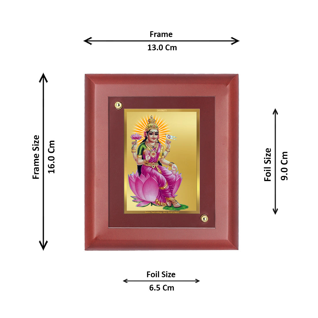 24K Gold Plated Goddess Lakshmi Photo Frame