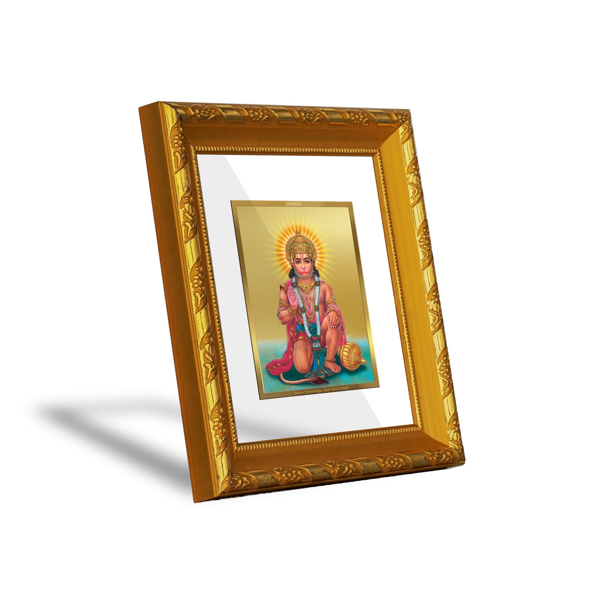 24K Gold Plated Hanuman Photo Frame for Home Decor