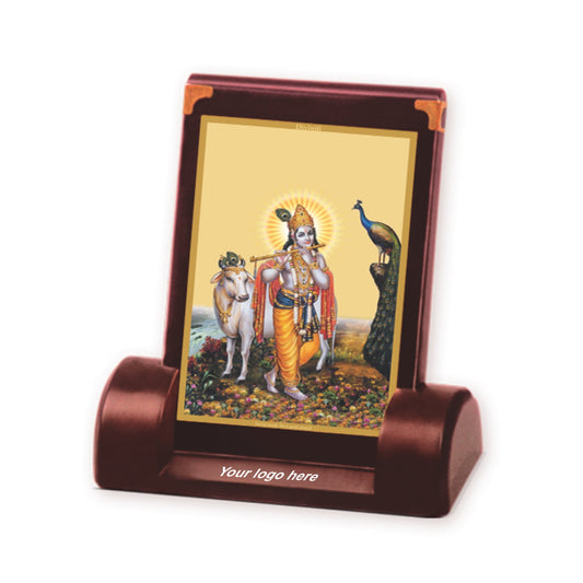 24K Gold Plated Krishna Photo Frame for Corporate Gifts