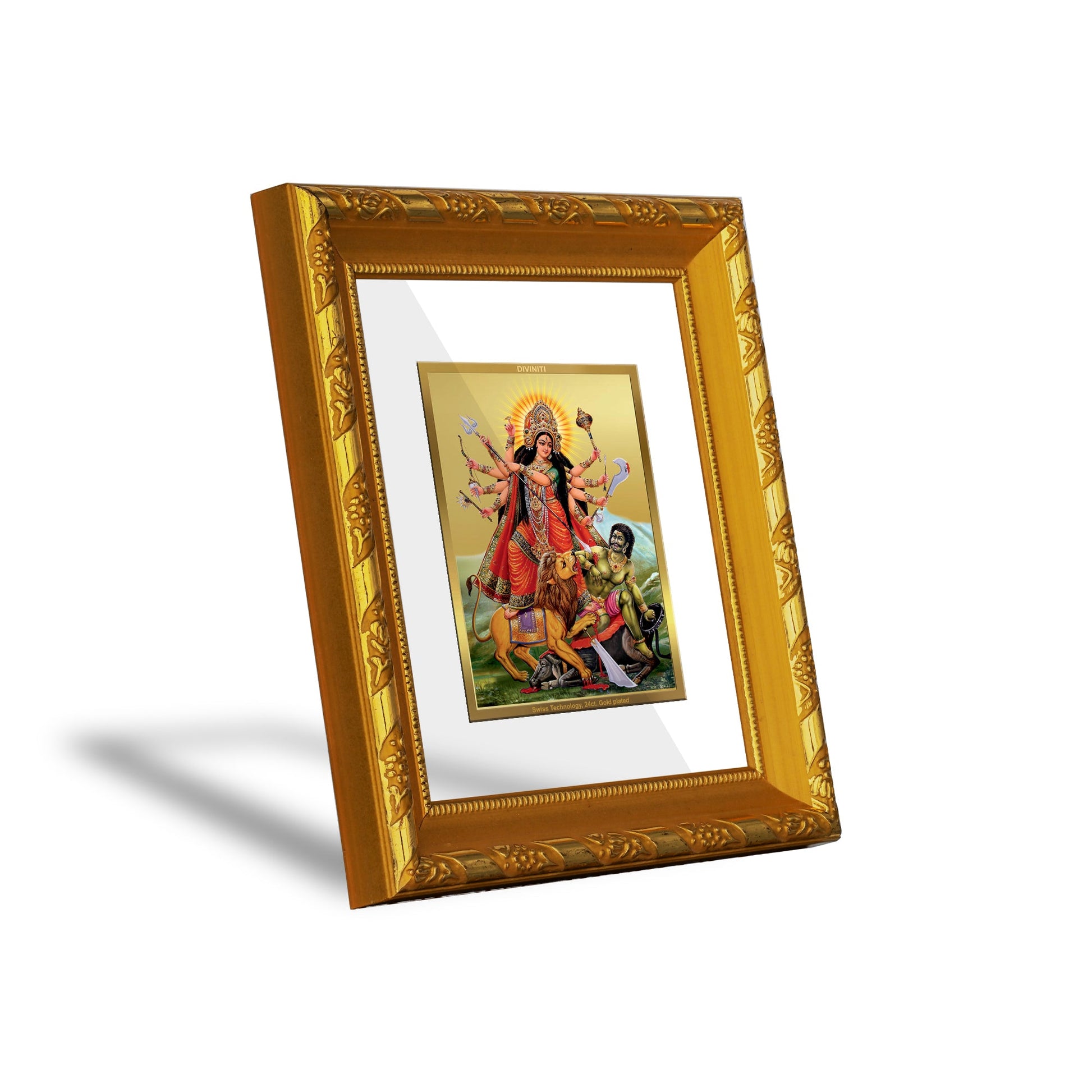 24K Gold Plated Maa Durga Photo Frame