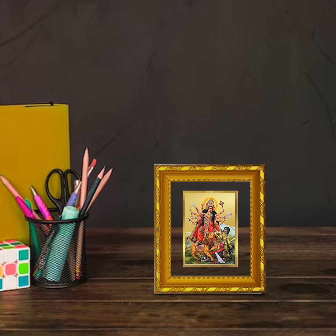 24K Gold Plated Maa Durga Photo Frame