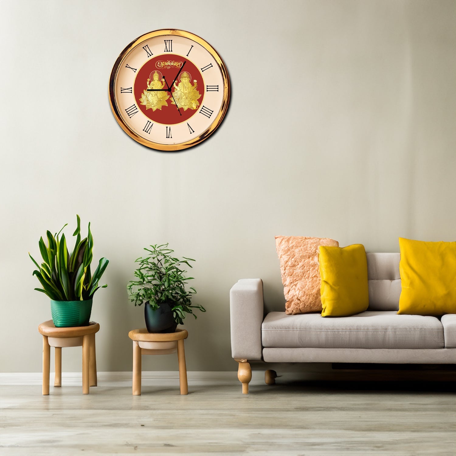 24K Gold Plated Wall Clock for Home