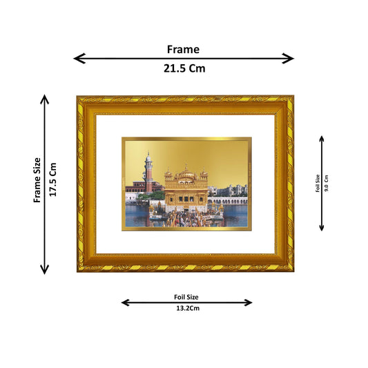 DIVINITI 24K Gold Plated Golden Temple Photo Frame For Home Decor, Tabletop, Gift (21.5 X 17.5 CM)