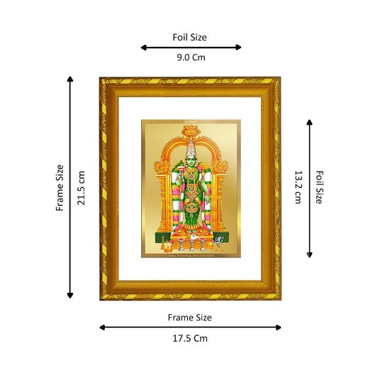 DIVINITI 24K Gold Plated Meenakshi Photo Frame For Home Wall Decor, Tabletop, Gift (21.5 X 17.5 CM)