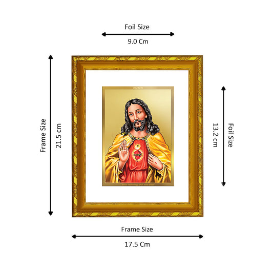 DIVINITI 24K Gold Plated Jesus Christ Photo Frame For Home Decor, Tabletop, Festive Gift (21.5 X 17.5 CM)