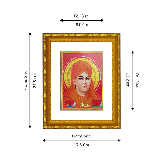 DIVINITI 24K Gold Plated Dayananda Saraswati Photo Frame For Home Wall Decor, Tabletop (21.5 X 17.5 CM)