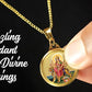 Diviniti 24K Double sided Gold Plated Pendant Durga & Yantra|22 MM Flip Coin (1 PCS)