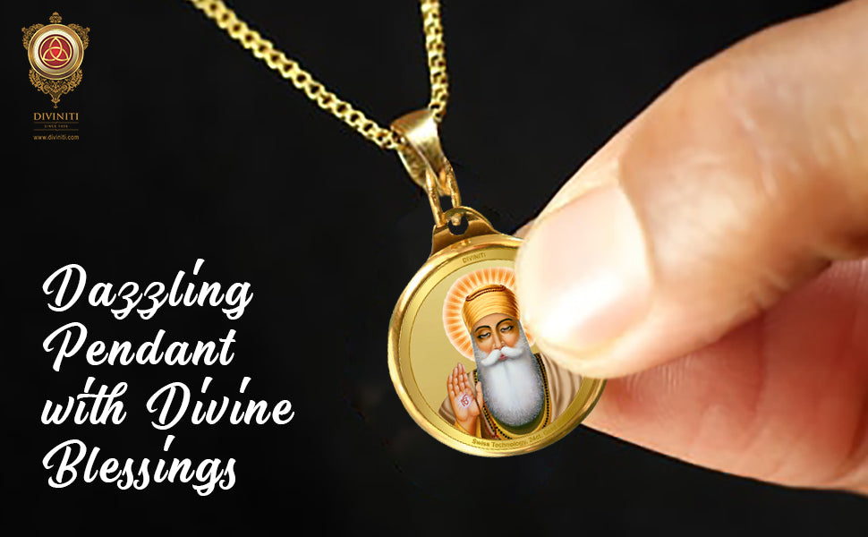 Diviniti 24K Double sided Gold Plated Pendant Gurunanak  & Golden Temple|28 MM Flip Coin (1 PCS)