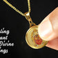 Diviniti 24K Double sided Gold Plated Pendant  Padmawati & Balaji | 22 MM Flip Coin (1 PCS)